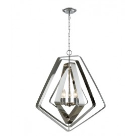 CLA-Orbita: Polished Nickel Hardware with Stainless Steel Pendant Lights